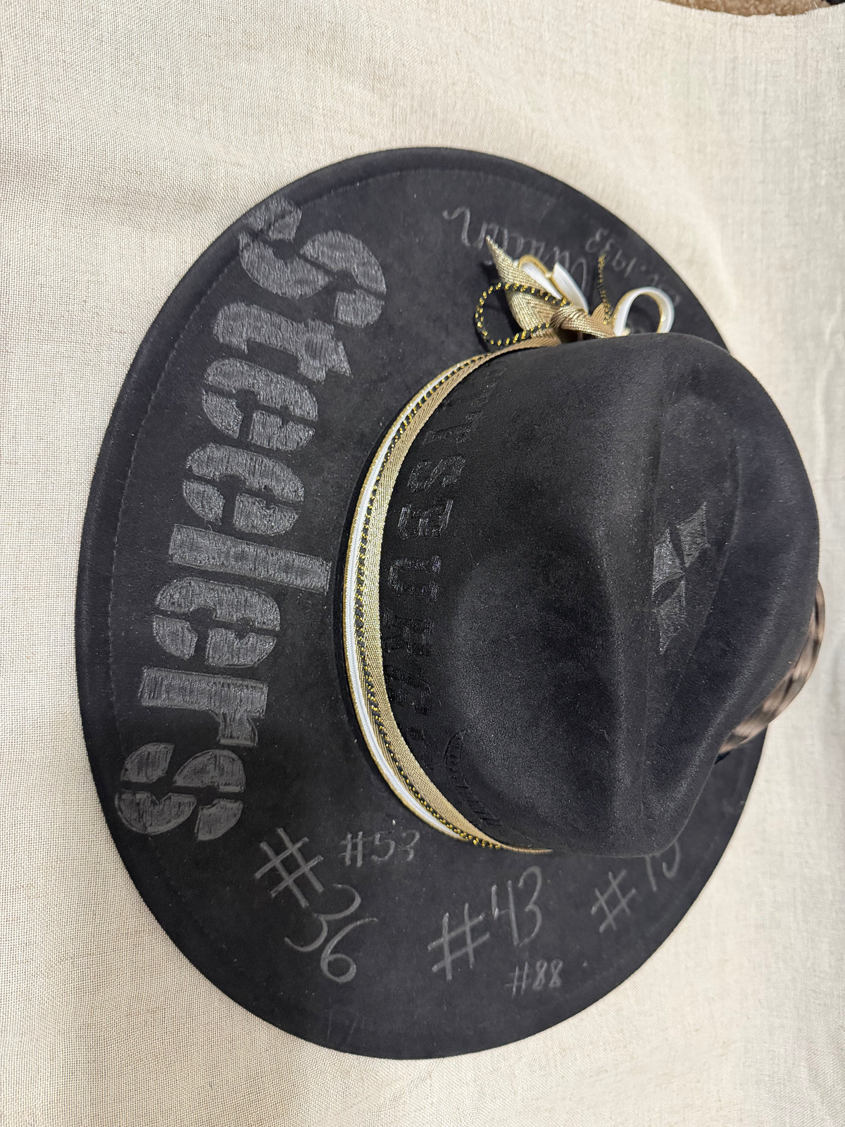 Hand-Decorated Pittsburgh Steelers Fedora Hat | Black & Gold Football Fan Hat