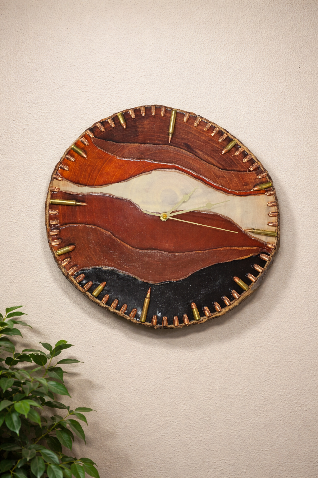Handcrafted Live Edge Resin Wood Wall Clock | Made to Order