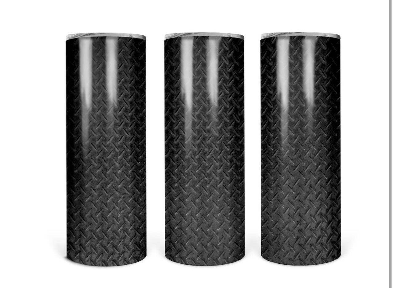 Black Diamond Plate Stainless Steel Skinny Tumbler – 20oz
