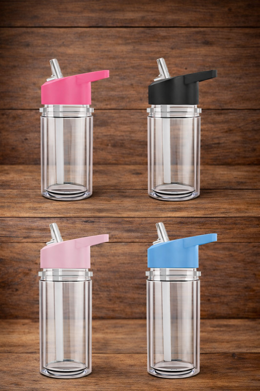 10oz Double Wall Acrylic Plastic Snow Globe Water Bottle