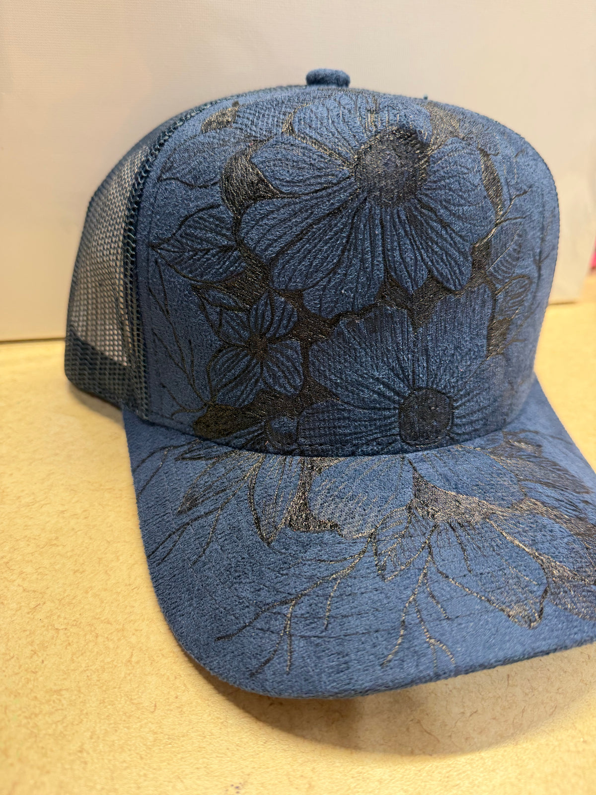 Midnight Bloom Custom Engraved Trucker Hat
