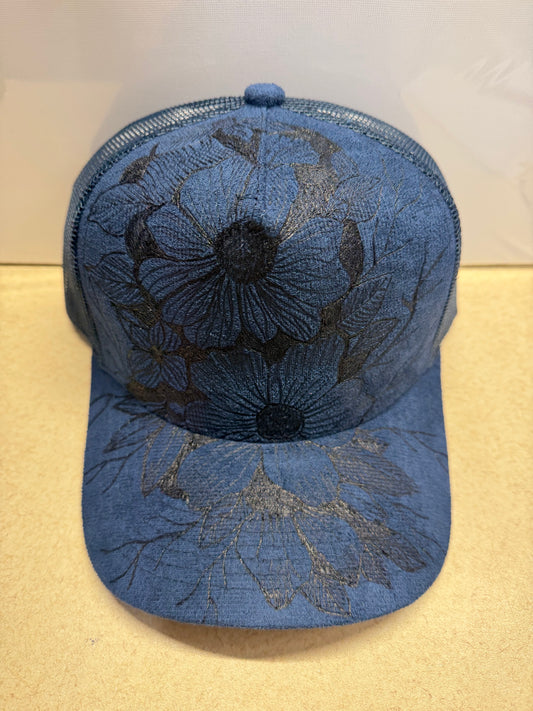 Midnight Bloom Custom Engraved Trucker Hat