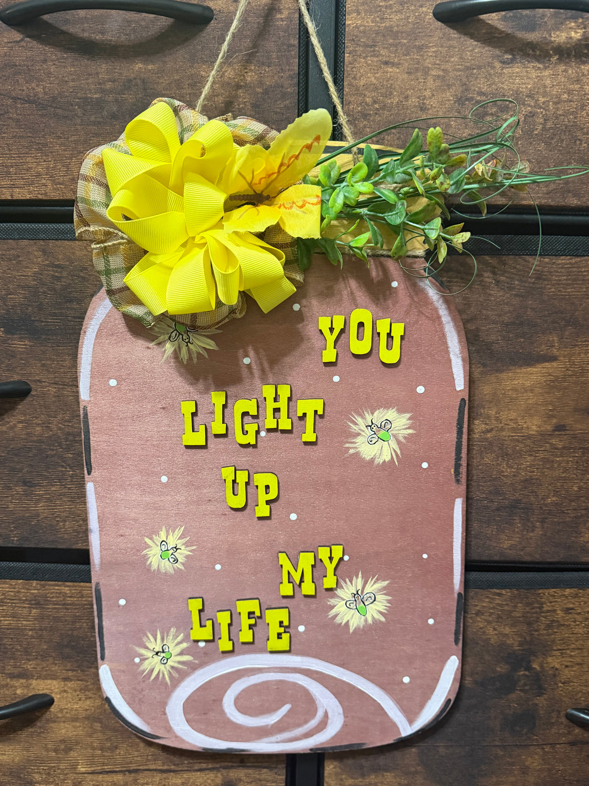 Handmade Firefly Door Hanger | You Light Up My Life Rustic Summer Sign