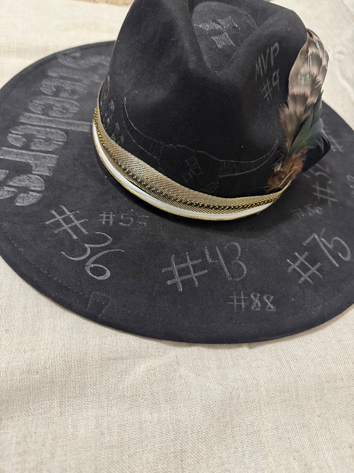 Hand-Decorated Pittsburgh Steelers Fedora Hat | Black & Gold Football Fan Hat