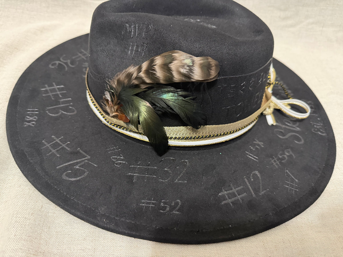Hand-Decorated Pittsburgh Steelers Fedora Hat | Black & Gold Football Fan Hat