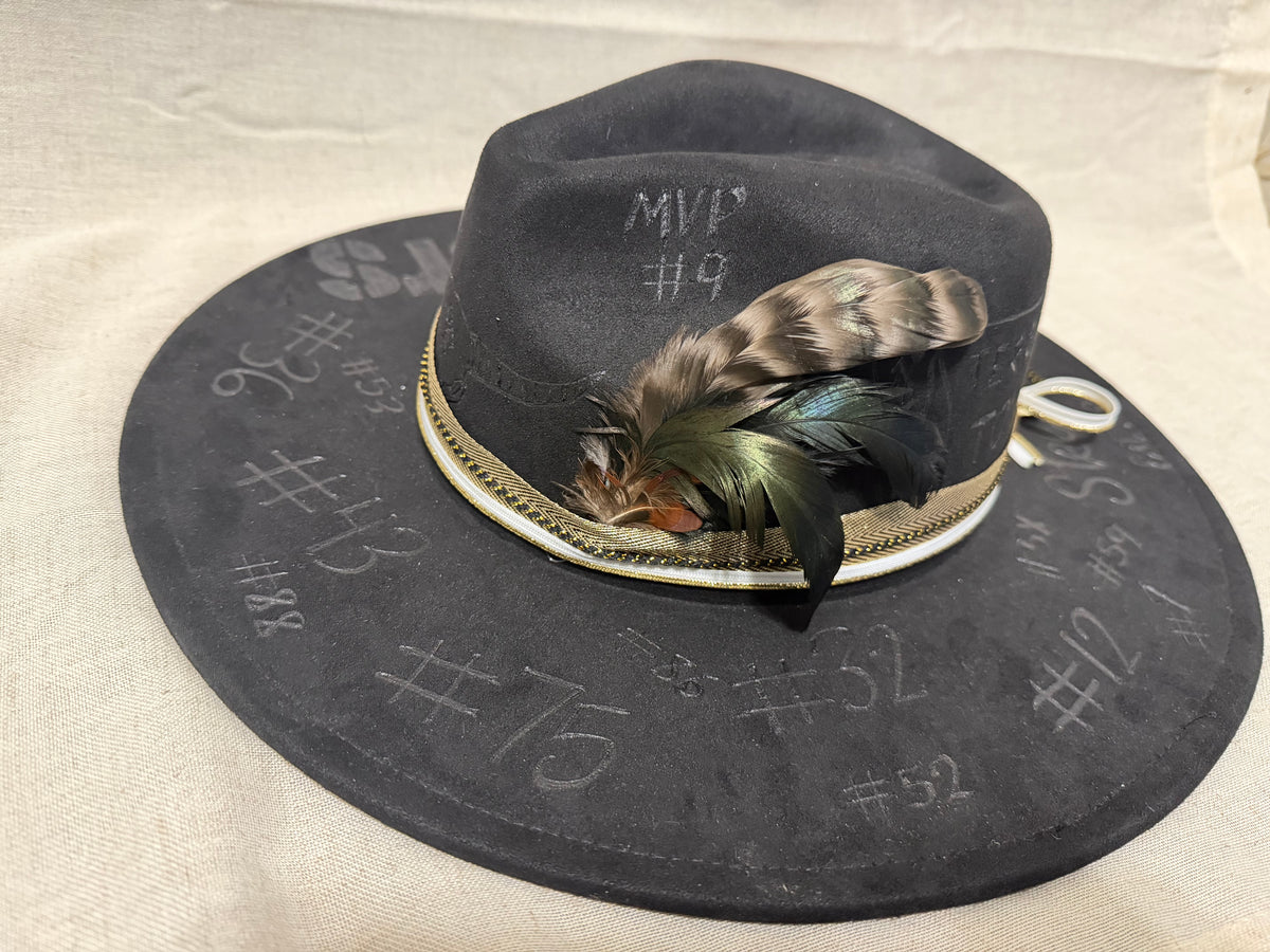 Hand-Decorated Pittsburgh Steelers Fedora Hat | Black & Gold Football Fan Hat