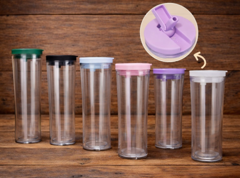 20oz Flip Top Snow Globe Acrylic Cup