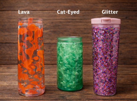 24oz Double Wall Snow Globe Acrylic Plastic Cup