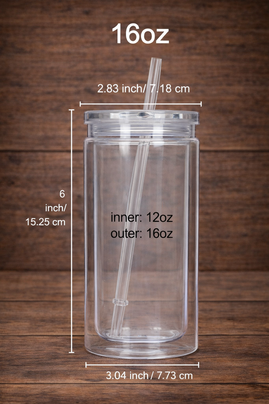 16oz Acrylic Snow Globe Cups